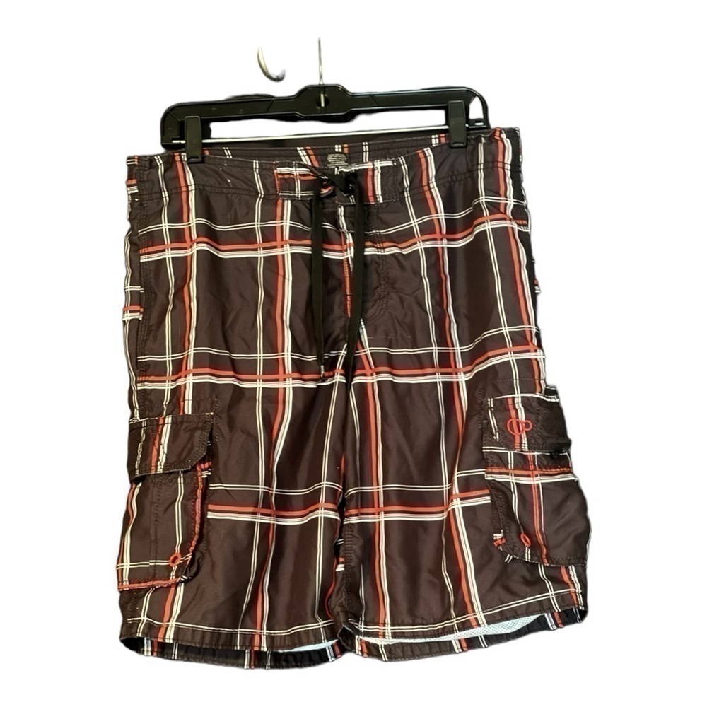 OP Swim Trunks Size Small 28-30 Black and Red with Pockets